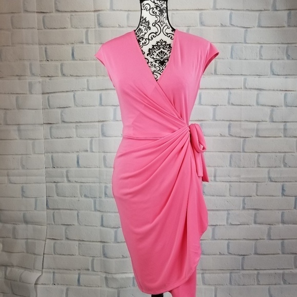 Lark & Ro size x sleeveless stretch wrap dress - Picture 1 of 8